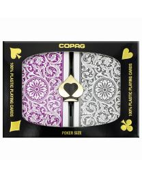 COPAG plastic speelkaarten double deck paars & grijs