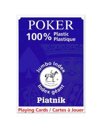 Plastic Poker Speelkaarten Piatnik Jumbo Index Blauw