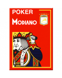 Rode plastic speelkaarten Modiano
