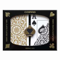 COPAG 1546 bridge size Jumbo index speelkaarten zwart en goud