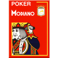 Rode plastic speelkaarten Modiano